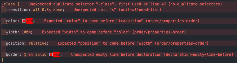 무수한 lint error 캡처 화면