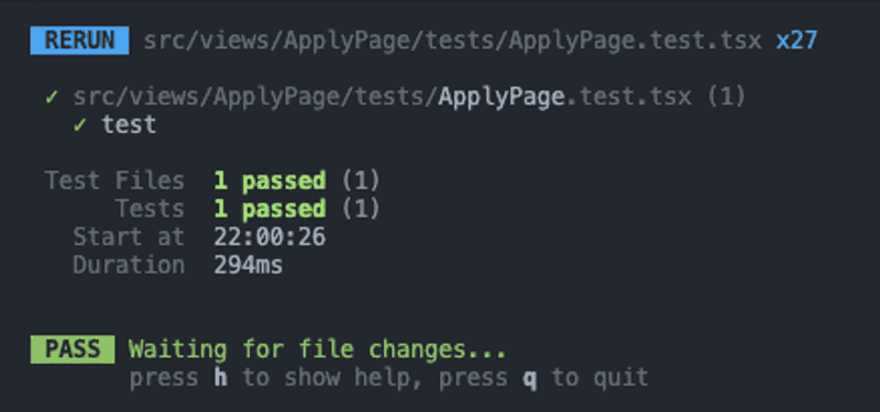 test 성공 1 - 테스트 성공 화면