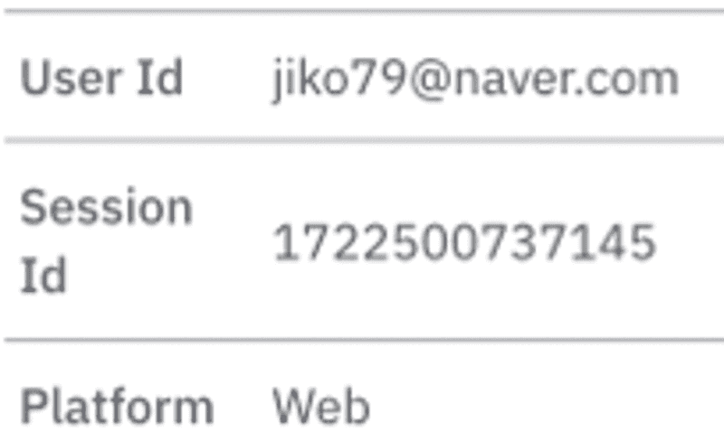 user id가 등록횐 amplitude 화면